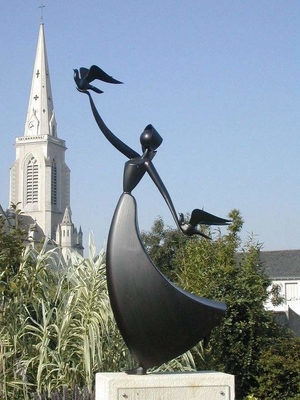 Decoración cuadrada del parque del jardín de la escultura de Art Sculptures Brass Abstract Figure del metal del OEM