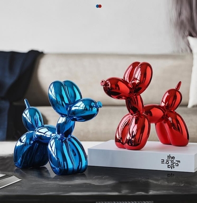 Resin balloon dog sculpture nano spray metal texture effect