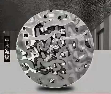 Metal Lighting Stainless Steel Sculpture To Figure Custom SS Water Corrugated Plate