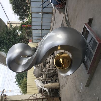 Stone Metal Art Sculptures 304 Gray Iron Stainless Steel Decorative Garden Sculptures