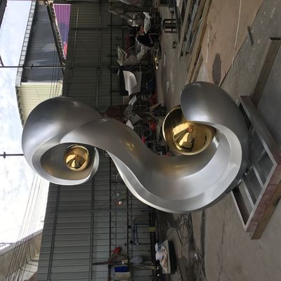 Stone Metal Art Sculptures 304 Gray Iron Stainless Steel Decorative Garden Sculptures