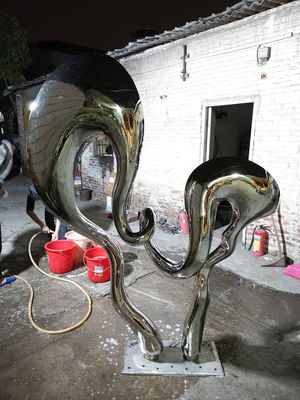 Stainless Steel Outdoor Abstract Sculpture Polishing Large Modern Garden Sculptures