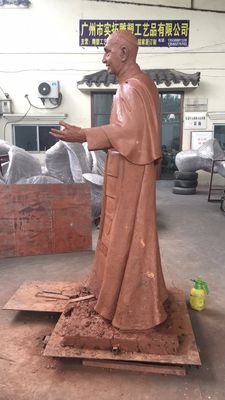 Chemical Do Color Bronze Human Sculpture ,  Polishing Standing Buddha Statue Hand Forged