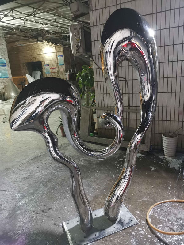 Stainless Steel Outdoor Abstract Sculpture Polishing Large Modern Garden Sculptures