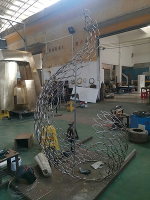 Construcción del marco de la escultura de acero inoxidable a medida Alta estabilidad