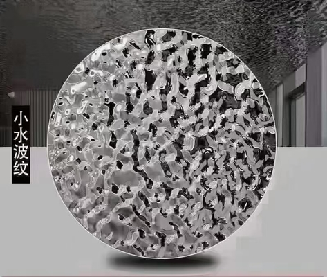 Iluminación de metal Escultura de acero inoxidable para figurar placa corrugada de agua personalizada SS