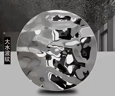 Escultura de iluminación de metal personalizada placa corrugada de acero inoxidable