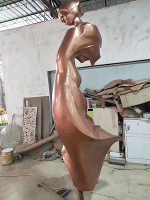 El metal decorativo de cobre metálico esculpe la escultura pura del expresionismo abstracto del trabajo hecho a mano